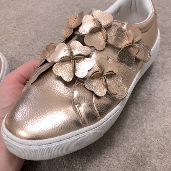 Design Lab Lord & Taylor | Gold Flower Sneakers - Picture 10 of 11